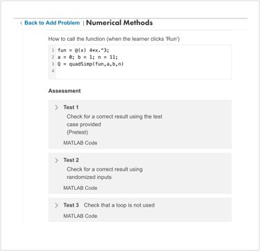 Numerical Methods Assessment Content