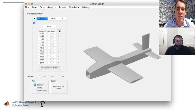 Build interactive design tools to reduce development time. Zachary Leitzau from Embry-Riddle Aeronautical University demonstrates the use of a self-built app to help design a model airplane.