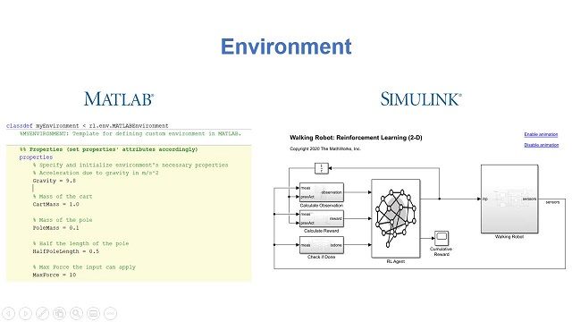 强化学习工具箱提供MATLAB函数和Simulink模块，用于使用强化学习算法(包括DQN、A2C和DDPG)的培训策略。万博1manbetx