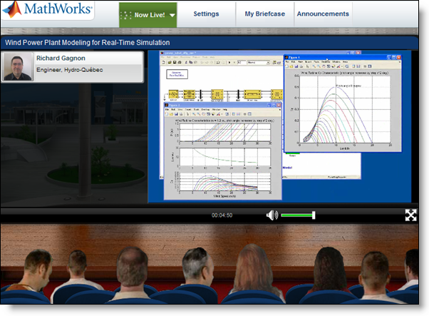 Mathworks能源虚拟会议的虚拟会议厅。