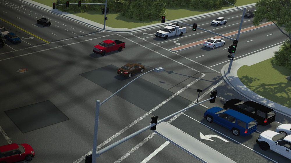 设计3D场景，用于使用Roadrunner进行仿真和测试自动化驾驶系统。