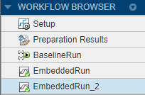 截图工作流浏览器显示一个绿色的复选标记EmbeddedRun_2旁边。