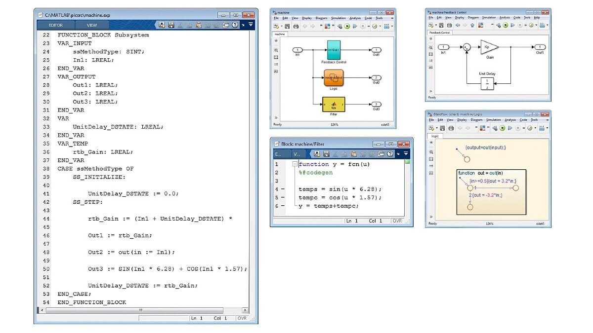 Beispiel für optimierten strukturierten文本。万博1manbetxSimulink PLC Coder erzeugt optimierten, vollständig integrierten Code für Simulink-， statflow - and MATLAB-Funktionen。