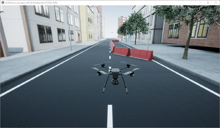 图2:使用仿真3D场景配置块的高保真无人机仿真