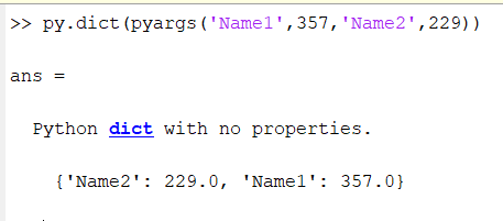 在MATLAB中使用Python dict变量