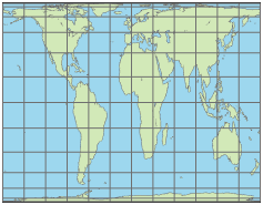 使用Balthasart投影的世界地图