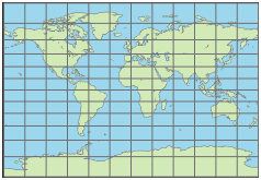 使用Bolshoi Sovietskii Atlas Mira投影的世界地图