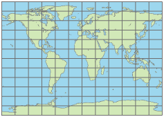 使用胆觉投影的世界地图