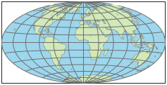 使用锤子投影的世界地图