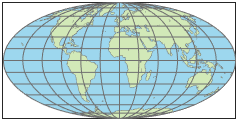 使用Mollweide投影的世界地图