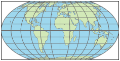 使用Wagner 4投影的世界地图