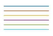 六行,使用“aftercolor”行风格循环方法。每一行是一个不同的颜色,相同的线条样式。