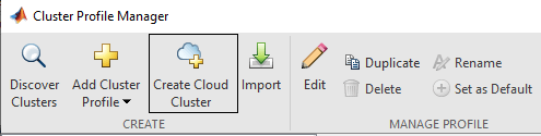 集群配置文件管理器菜单,显示创建云团按钮创建部分。