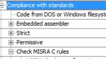 Check code for compliance to MISRA C rules, identify and fix violations, and generate a report for documentation.