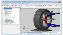 导入一个CAD装配使用SimMechanics SimMechanics链接。增加轮胎模型和转向系统,并使用MATLAB脚趾和外倾角测试自动化。