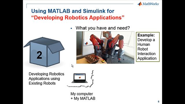 Design robotics algorithms in MATLAB and Simulink, and test them on ROS-enabled robots or simulators such as Gazebo or V-REP. Import rosbag log files into MATLAB for analysis and visualization.