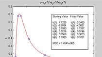 Find the best-fit parameters for an exponential model.