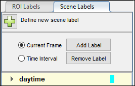 场景标签tab configure to apply the daytime label to the current frame