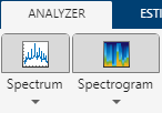 第一个UI按钮是频谱分析仪选项卡。第二个UI按钮是光谱图。你可以选择这两种。