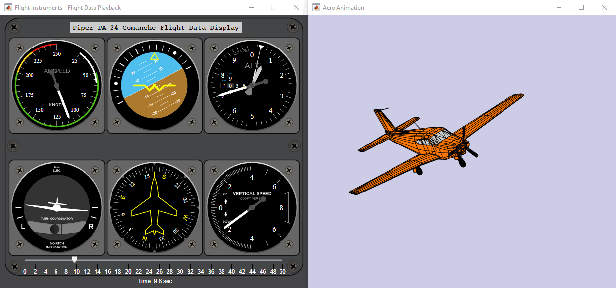应用程序设计器中的航空航天飞行仪表