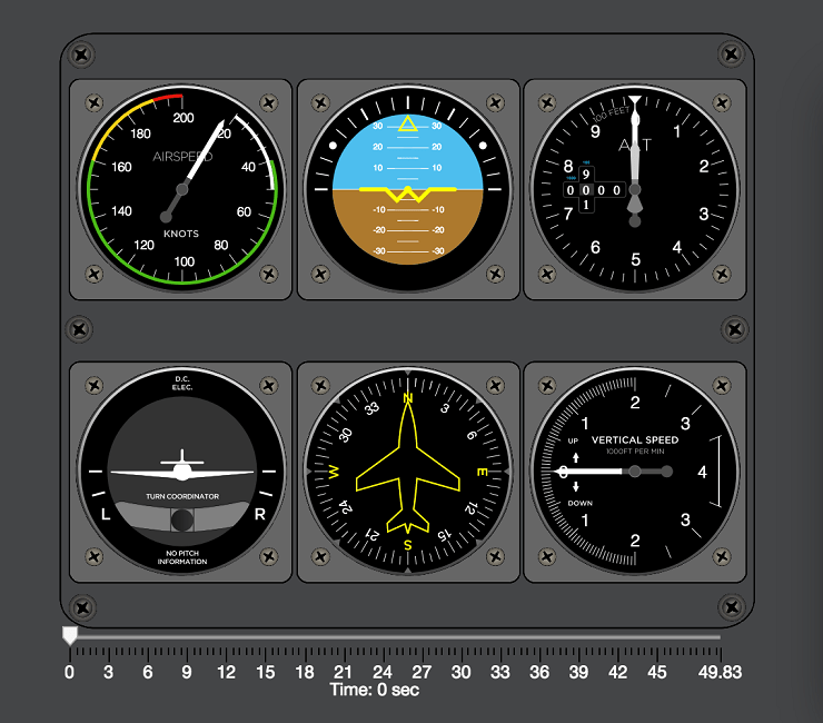 使用飞行仪表和飞行动画显示飞行轨迹数据