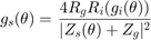 $$\displaystyle g_s（\theta）=$$\displaystyle\frac{4 R_g R_i
；（g_i（\theta））}{Z| s（\theta）+Z|g | ^2}$$