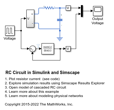 RC Circuit in Simulink and Simscape