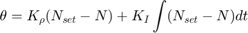 $ $ \θ= K_{\ρ}(N_{集}- n) + K_I \ int (N_{集}- n) dt $ $