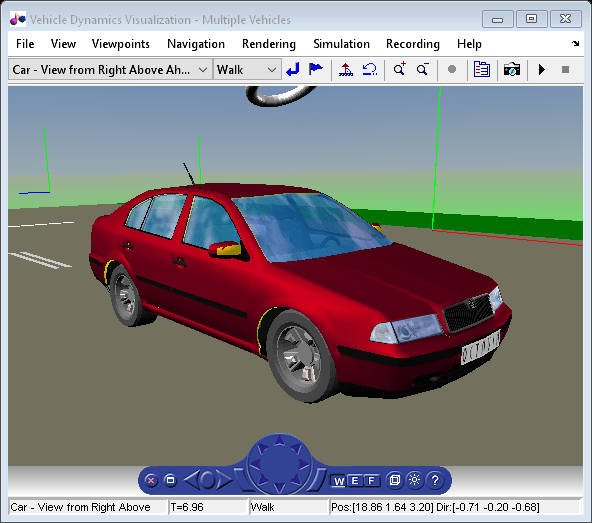 车辆动力学可视化 - 多个对象的模拟