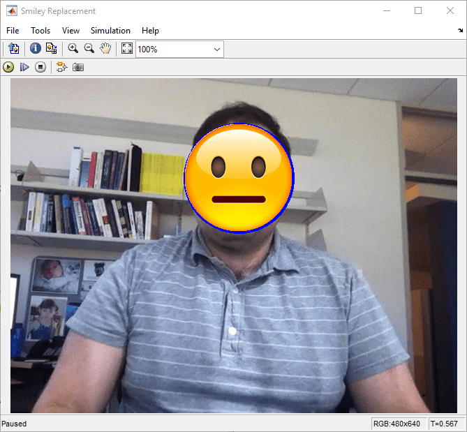 Smile Detection by Using OpenCV Code in Simulink
