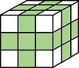 Center pixel connected to the faces of 6 pixels and the edges of 12 pixels