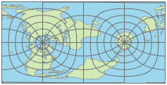 世界地图使用卡西尼投影