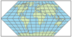 使用Eckert 1投影的世界地图