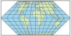 使用Eckert 2投影的世界地图
