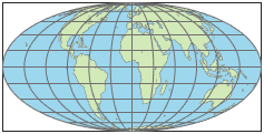 使用Fournier投影的世界地图