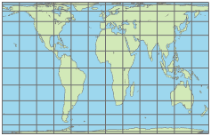 使用胆识别投影的世界地图