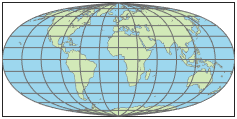 使用Kavraisky投影的世界地图