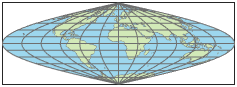 使用天梭改性正弦投影的世界地图