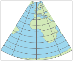 使用Murdoch 1圆锥形投影的世界地图