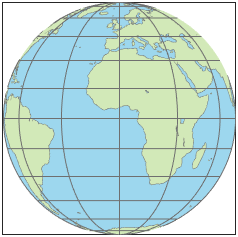 世界地图使用正投影