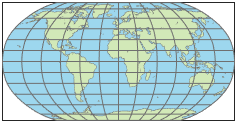 使用罗宾逊投影的世界地图
