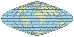 使用SinUnoidal投影的世界地图