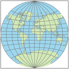 世界地图使用van der Grinten 1投影