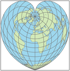使用Werner投影的世界地图
