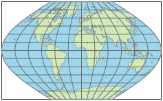 使用Winkel 1投影的世界地图