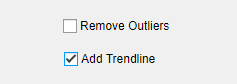 标记为“删除异常值”的清除复选框和标记为“添加趋势线”的选中复选框