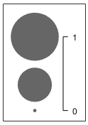 垂直风格图例与三个泡沫。