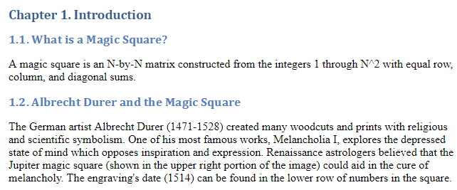 第一个有两个部分，“什么是魔法广场”和“奥布雷克·杜勒和魔方”