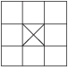 在中心方格上用“X”表示局部极小值的三乘三网格。