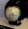 点云描绘的对象与一个球体呈现在球体形状